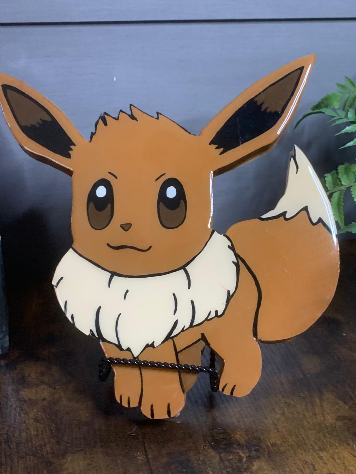 Eevee Pokémon Wood Crafted Character