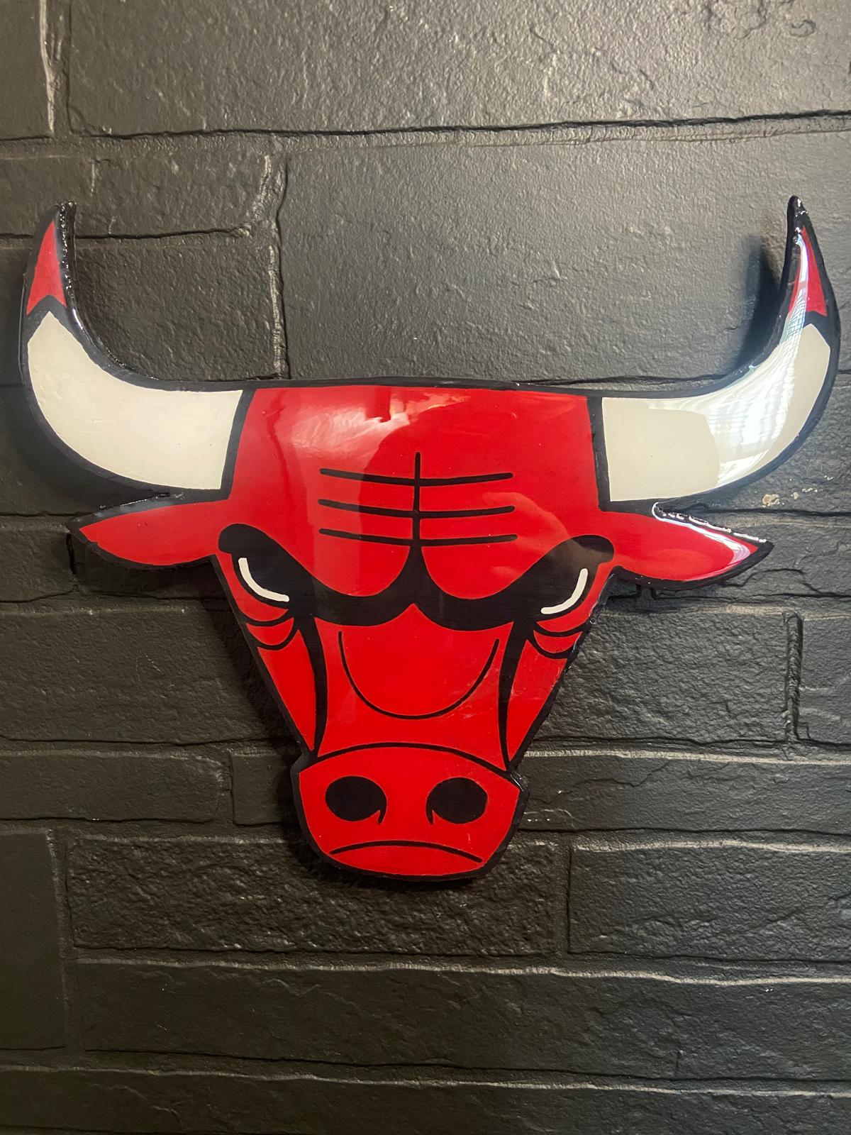 Chicago Bulls Wall Art | Epoxy Resin Wood Art | Chicago Basketball Decor | Handmade Sports Wall Art | Gift for Bulls Fans