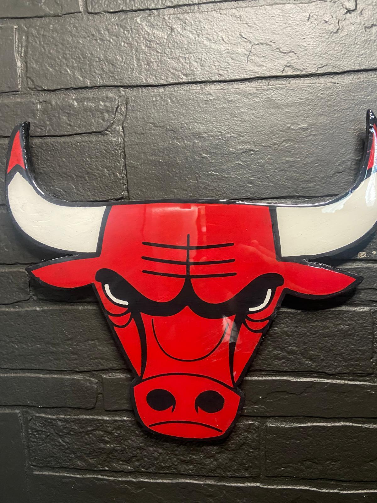 Chicago Bulls Wall Art | Epoxy Resin Wood Art | Chicago Basketball Decor | Handmade Sports Wall Art | Gift for Bulls Fans
