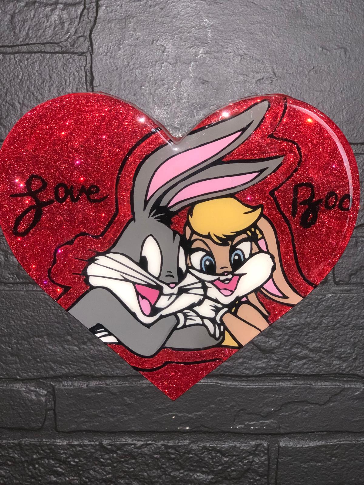 Handmade Epoxy Heart Wall Decor – Love Character Art