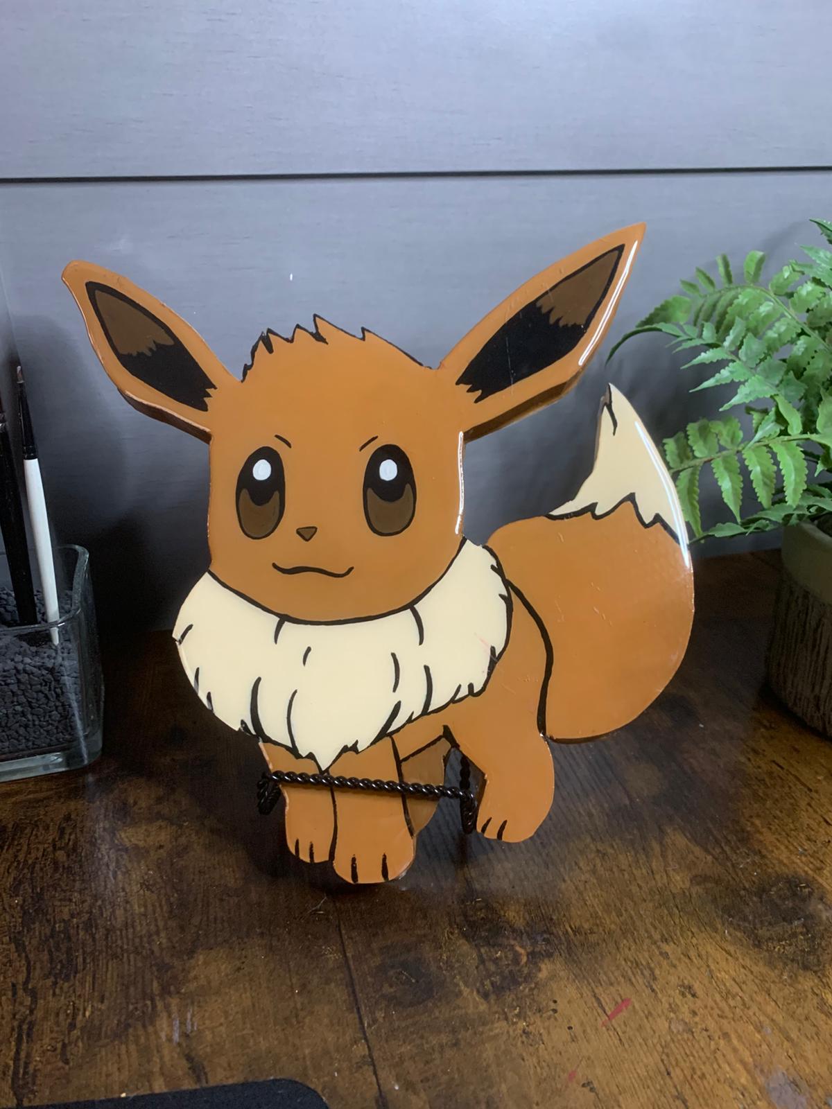 Eevee Pokémon Wood Crafted Character