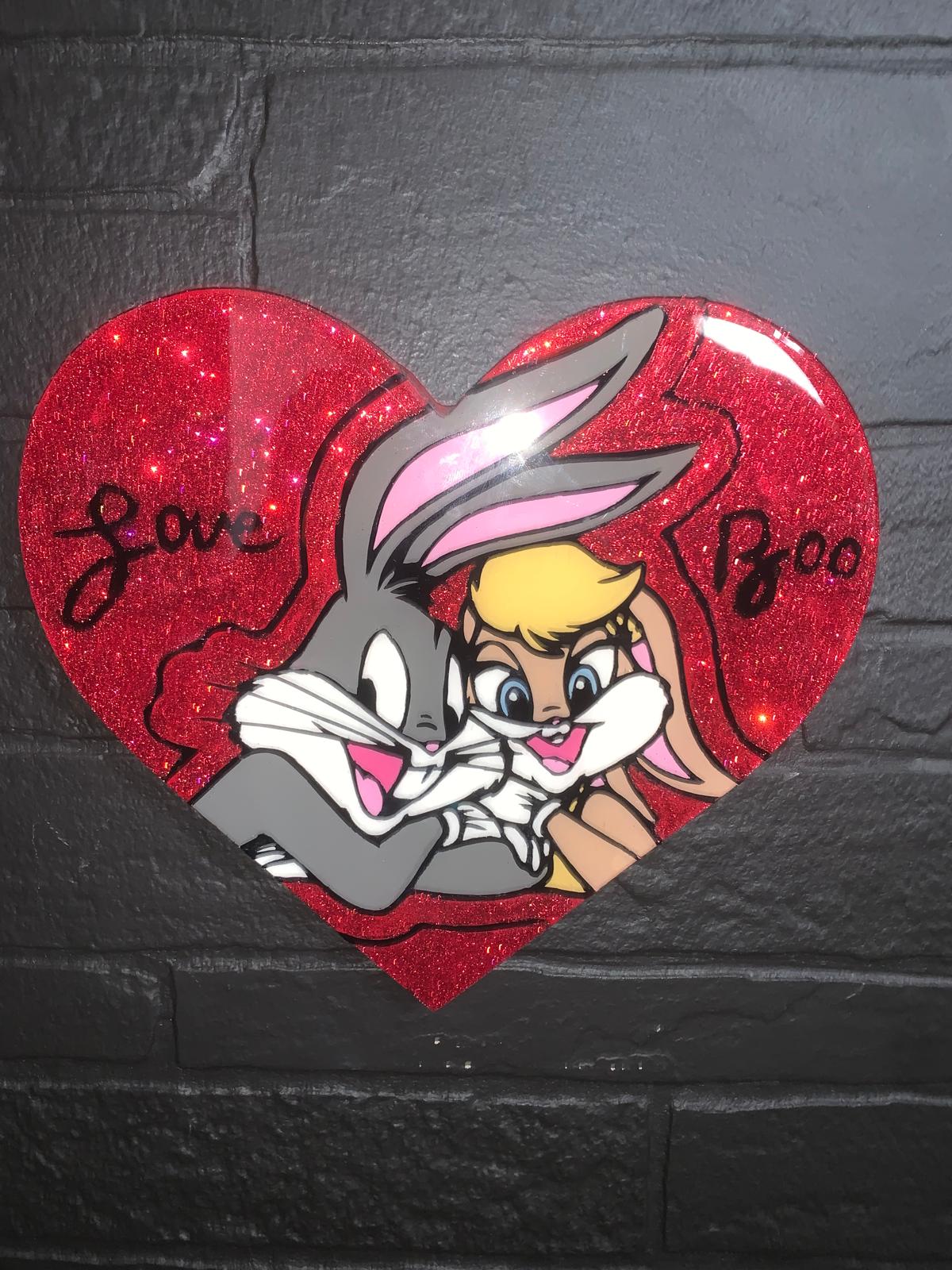 Handmade Epoxy Heart Wall Decor – Love Character Art