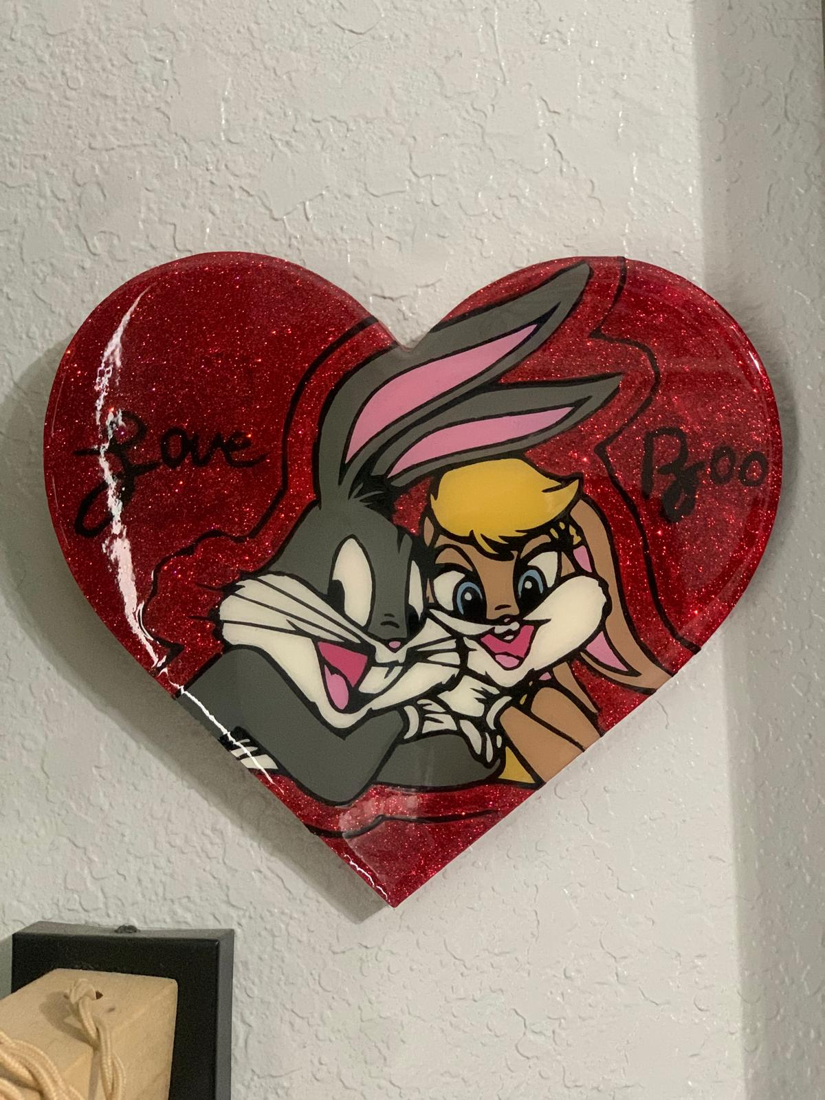 Handmade Epoxy Heart Wall Decor – Love Character Art